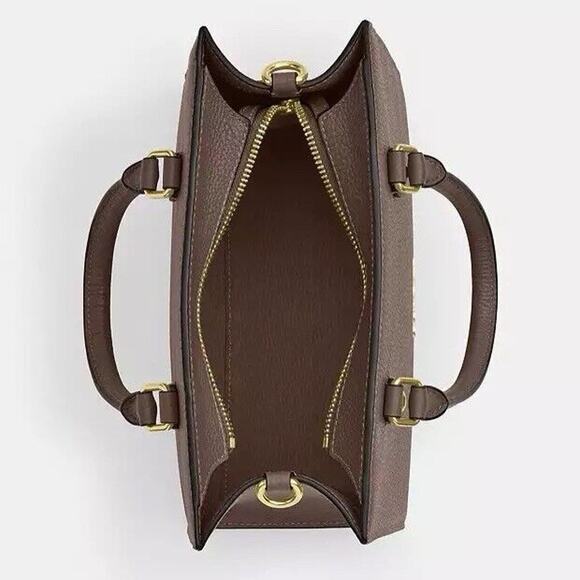 NWT Coach Maggie Small Tote Bag Blocked Signature Canvas CY668 Gold/Dark Stone - Picture 10 of 10